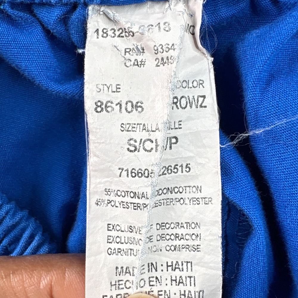 Dickies Royal Blue Cargo Scrub Pants Elastic Waist Straight Leg 86106 Small S - Picture 8 of 12